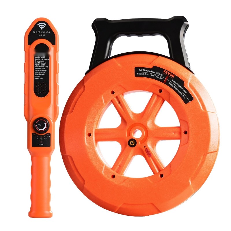 Putkitukosten paikannin 30 metrin kaapelilla ABS-muovinen IP67 vesitiivis muovi- ja metalliputkille