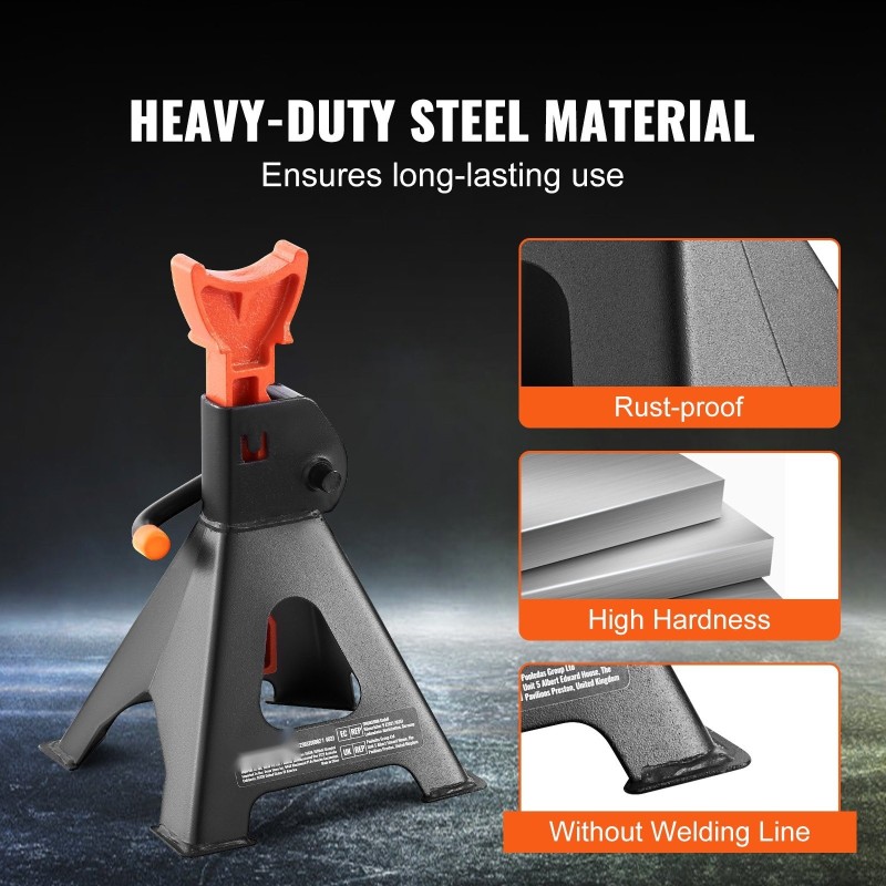 Teräspukit säädettävät 275–415 mm kukin 3 tonnia kantava 2 kpl autoille