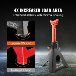 Teräksinen tunkkijalkapari kaksinkertainen lukitus 6 tonnin kantavuus 36,1–58,4 cm säädettävä 2 kpl