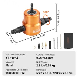 Kaksipäinen metallinen levynibleri HSS-terällä 1,6 mm porakoneeseen