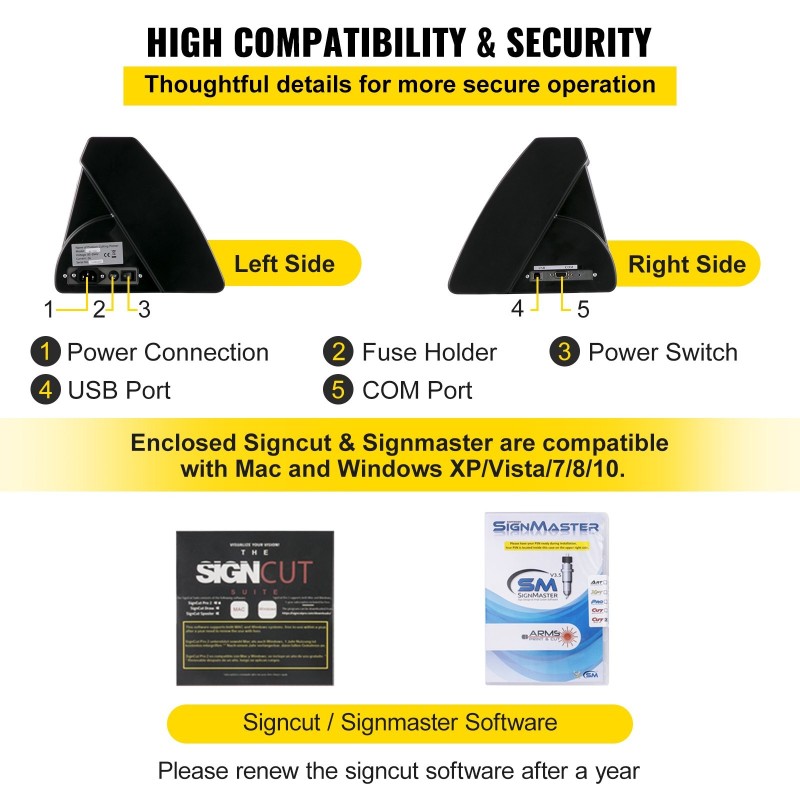 Puoliautomaattinen vinyylileikkuri alumiiniseos 375 mm paperinsyöttö 285 mm leikkuuleveys optinen silmä