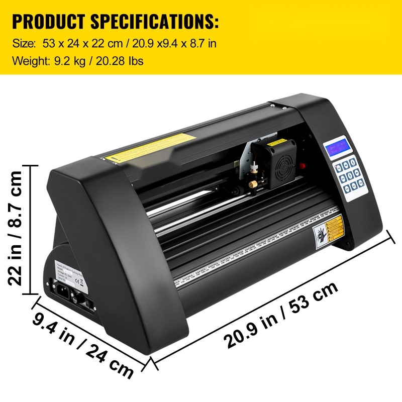 Puoliautomaattinen vinyylileikkuri alumiiniseos 375 mm paperinsyöttö 285 mm leikkuuleveys optinen silmä