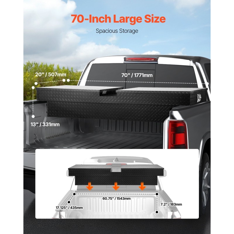 Työkalulaatikko alumiininen ristikkäismallinen 1771x507x331 mm vedenpitävä lukolla avaimilla