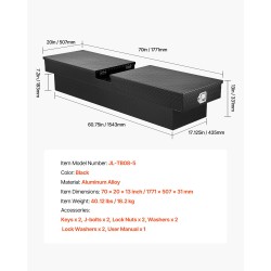 Työkalulaatikko alumiininen ristikkäismallinen 1771x507x331 mm vedenpitävä lukolla avaimilla