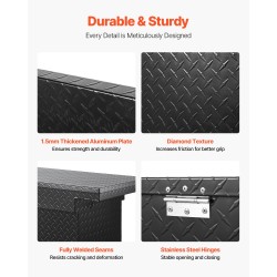 Poikittainen työkalulaatikko alumiiniseosta 1770×501×465 mm musta lukolla sivukahvoilla