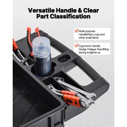 3-tasoinen polypropeeninen apukärry 550 paunan kantavuus 5-tuumaiset kääntyvät pyörät joista kaksi jarrullista