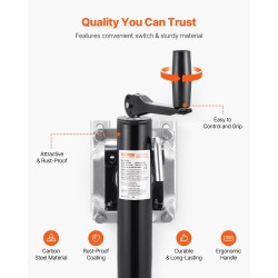 Pultattava kääntyvä perävaunun tunkki hiiliteräksinen 907 kg nostokorkeus 265–515 mm