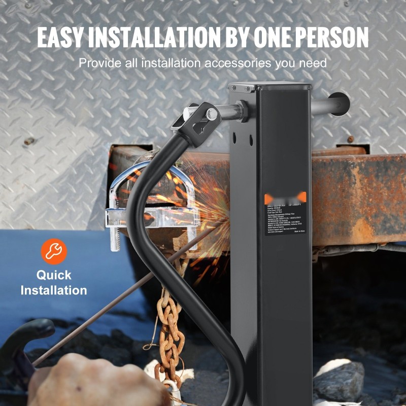 Peräkärryn tunkki hiiliteräksinen hitsattava 5443 kg kantavuus korkeussäädettävä kampikahvalla