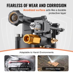 Painepesurin alumiinipumppu vaakasuuntainen 19 mm akseli 241 bar 9,5 l/min