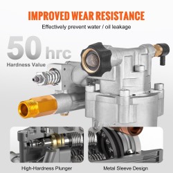 Vaakasuora painepesuripumppu 3/4-tuumaisella akselilla maksimipaine 3400 PSI 2,5 GPM bensiinikäyttöön