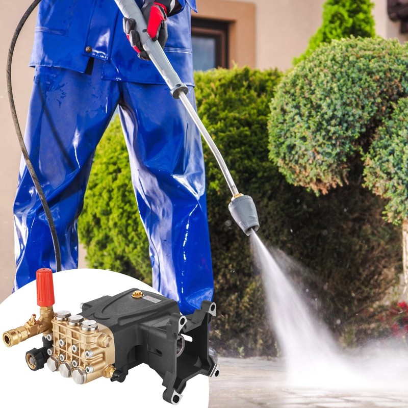 Painepesurin pumppu 1-tuumainen akseli vaakamallinen kolmimäntäpumppu 2500–4400 PSI 4 GPM