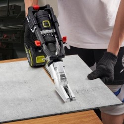 Porakiinnitteinen levyleikkuri kääntyvällä leikkuupäällä kuitusementille ja kipsilevylle