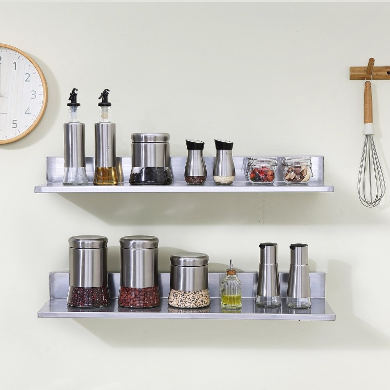 Seinähylly 430-ruostumatonta terästä 21,8 cm 76,2 cm 20 kg kantavuus taustalevy