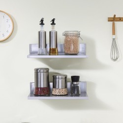 Seinähylly 430-ruostumatonta terästä 406×218×85 mm 20 kg kantava L-mallinen taustalevyllä