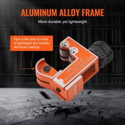 Miniputkileikkuri alumiiniseosrunko 3–29 mm SKD-terä kuparille alumiinille sinkitylle teräkselle ja muoviputkille