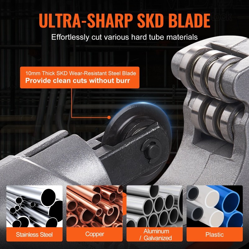 Putkileikkaussarja 3 osaa alumiiniseos SKD-kovaterällä 3/16–2 ja 1/8–7/8 tuumaa jäysteenpoistotyökalulla