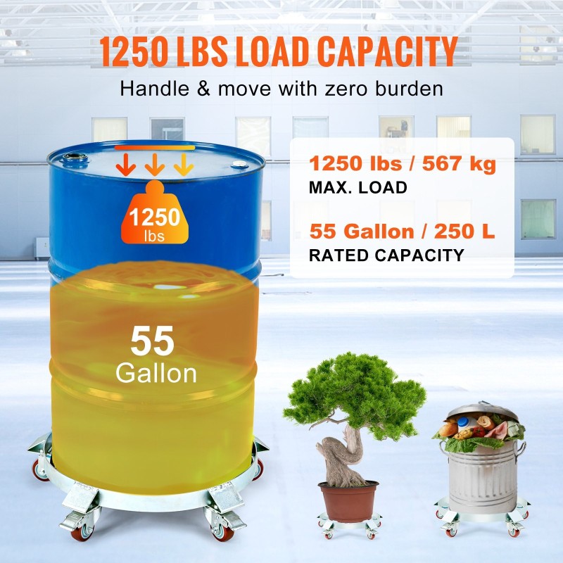 Rumpualusta hiiliteräsrunko viisisataakuusikymmentäseitsemän kilon kantavuus kaksisataaviisikymmentä litran tynnyreille viisi