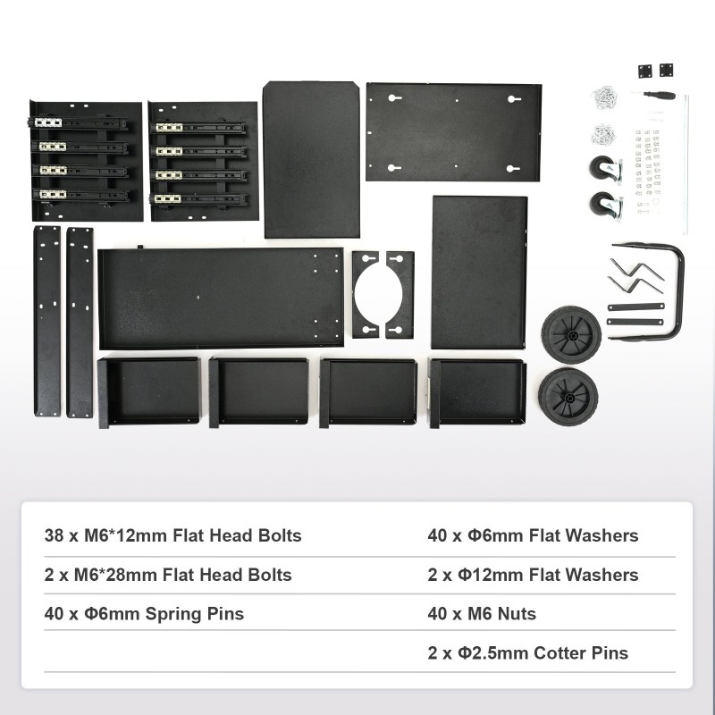 Hitsauskärry 2-tasoinen 4 laatikkoa 0,9 mm teräsrakenne kahdelle kaasupullolle