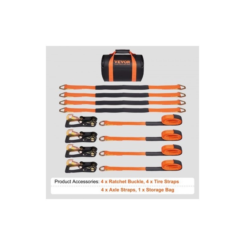 Rengaskiinnityshihnat polyesteri 120 tuumaa pitkät 4 kpl työkuorma 5512 paunaa