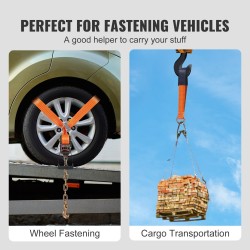 Rengaskiinnitysliinat polyesteriset 2×120 tuuman 4 kpl räikkäkiristimillä ketjuankkureilla