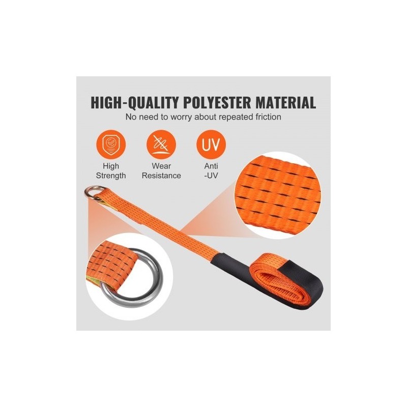 Räikkäkiinnityshihnat polyesteri leveys 2 tuumaa pituus 120 tuumaa 4 kpl ajoneuvojen kuljetukseen