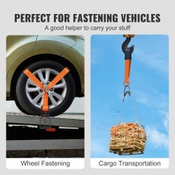 Räikkäkiinnityshihnat polyesteri leveys 2 tuumaa pituus 120 tuumaa 4 kpl ajoneuvojen kuljetukseen