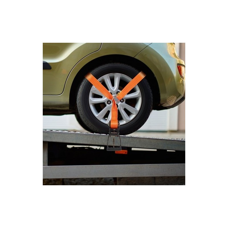 Räikkäkiinnityshihnat polyesteri leveys 2 tuumaa pituus 120 tuumaa 4 kpl ajoneuvojen kuljetukseen