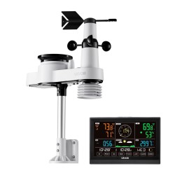 Langaton sääasema 5 toimisella ulkoanturilla 7 5 tuuman VA näytöllä aurinkokennolla