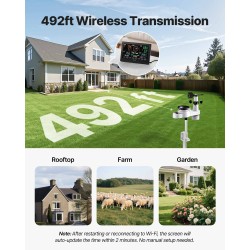 Langaton 5-toiminen sääasema 7,5 tuuman VA-näytöllä aurinkoavusteisella ulkoanturilla