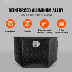 Perävaunun aisan työkaluarkku alumiiniseos timanttikuvioitu 838x483x457 mm lukittava