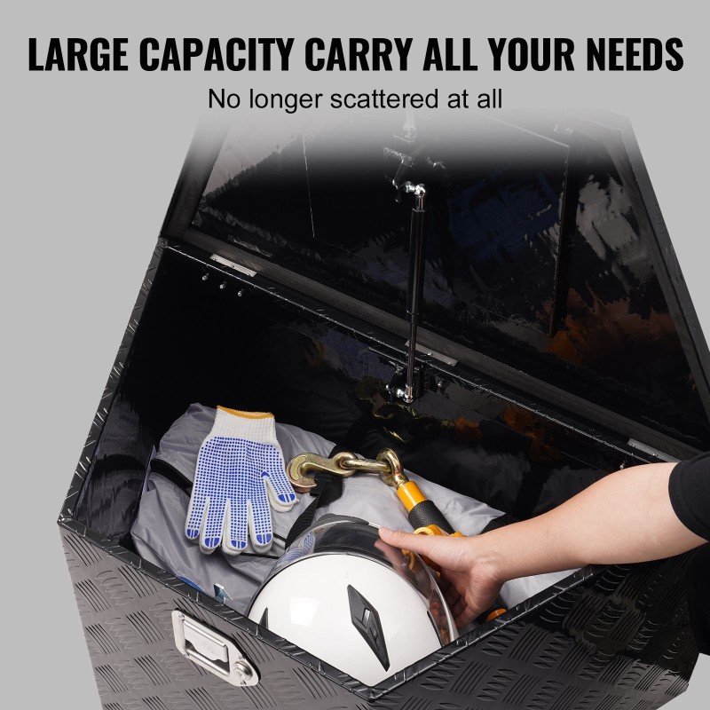 Perävaunun aisan työkaluarkku alumiiniseos timanttikuvioitu 838x483x457 mm lukittava