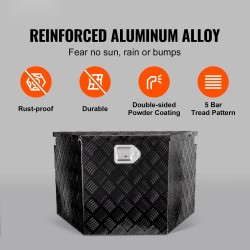 Työkalulaatikko perävaunun aisalle alumiiniseos mitat 99x42x30 senttimetriä lukolla ja kaksi avainta