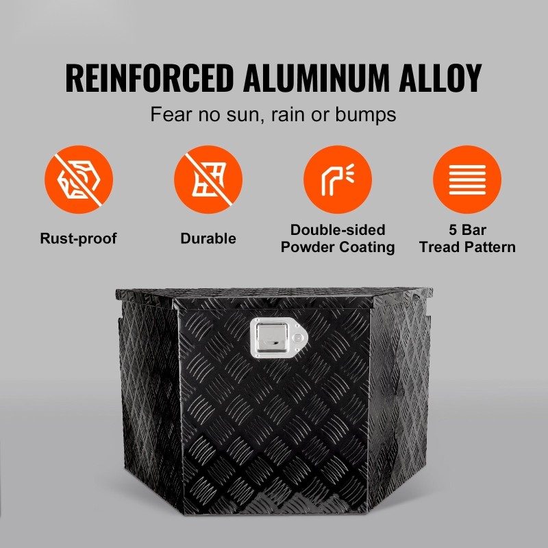 Työkalulaatikko perävaunun aisalle alumiiniseos mitat 99x42x30 senttimetriä lukolla ja kaksi avainta