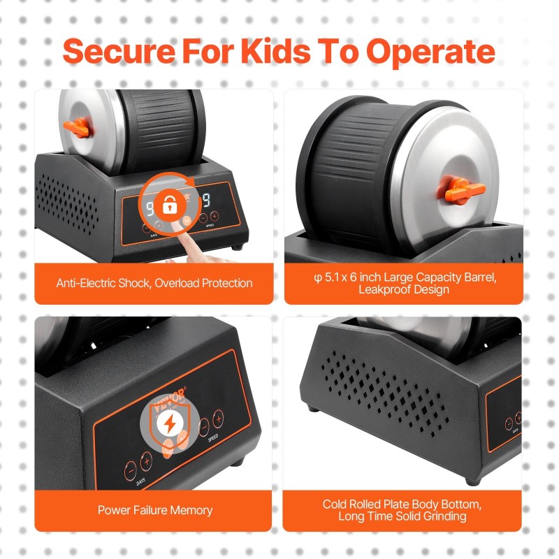 Kivirumpu 1,8 kilogramman kapasiteetilla kylmävalssattu teräsrunko suoravetoinen moottori yhdeksän nopeutta