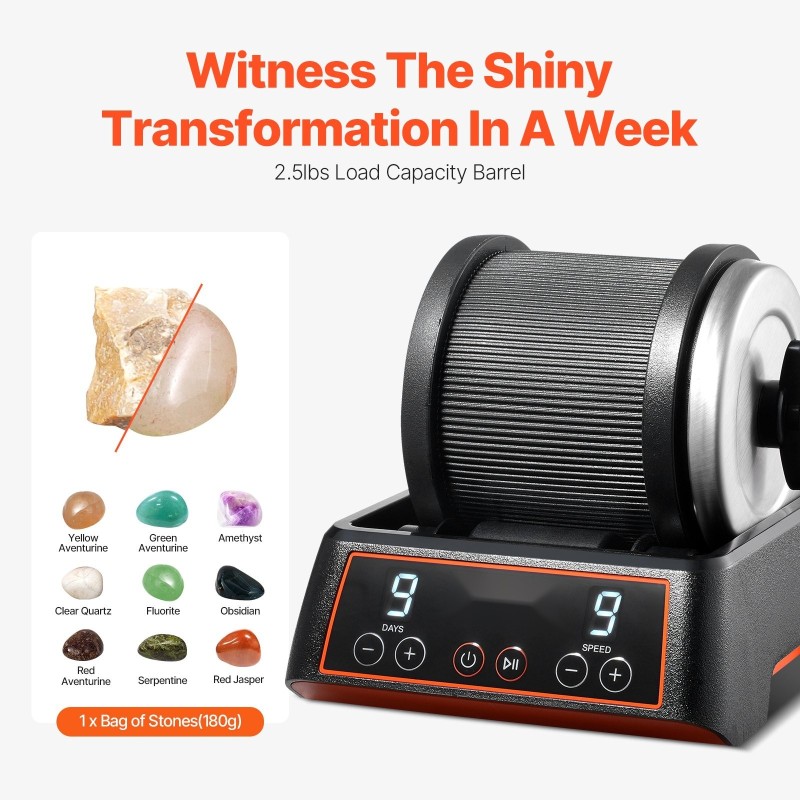 Kivihiomakone ABS-muovinen suoravetomoottorilla 9 nopeutta 9 päivän ajastin lapsille ja aikuisille