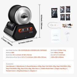 Kivirumpusetti ABS-muovi 4 paunan kapasiteetti 9 nopeutta 9 päivän ajastin