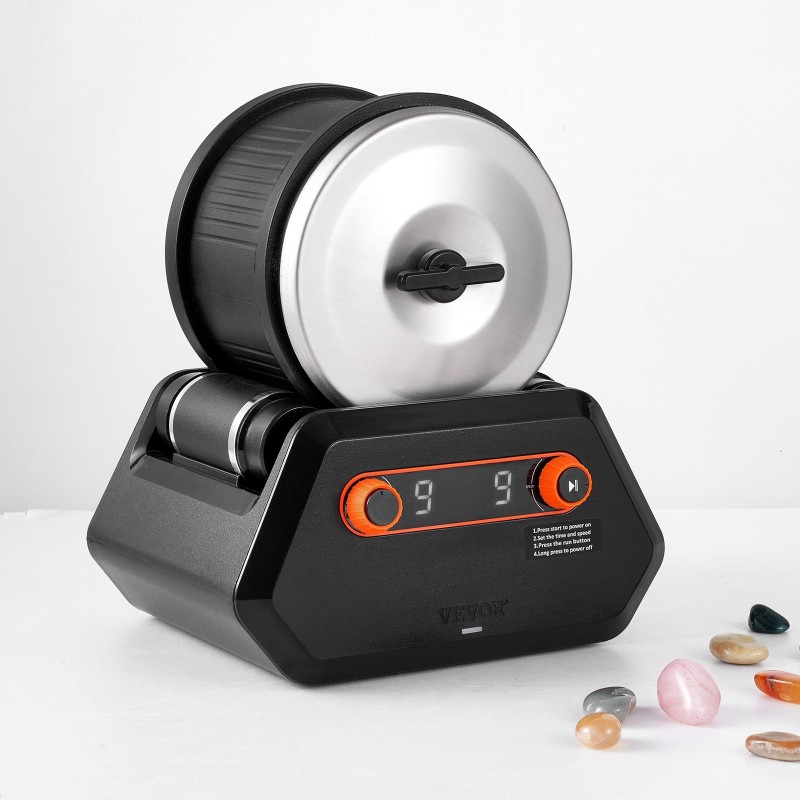 Kivirumpusetti ABS-muovi 4 paunan kapasiteetti 9 nopeutta 9 päivän ajastin