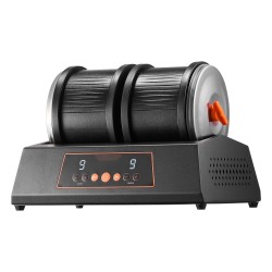 Kivikiillotuskone suoravetomoottorilla 8 paunan kapasiteetilla kaksoisrummuinen 9 nopeutta 9 päivän ajastin