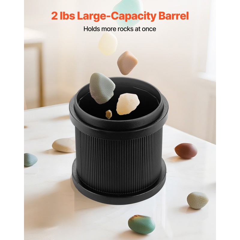 Kivirummutussarja kiven kiillotukseen 4 nopeusasetusta hiljainen 35 dB ohjauspaneelilla