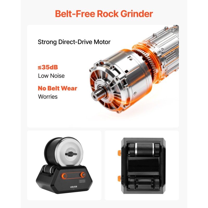 Kivirumpusarja 4 nopeusasetusta hiljainen suurikapasiteettinen rumpu monivaiheinen kiillotus