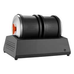 Kivihiojasetti 8 paunan kapasiteetilla tuplarummuilla 1 4 nopeusasetuksella 35 desibelin melutaso