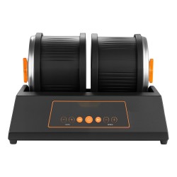 Kivihiojasetti 8 paunan kapasiteetilla tuplarummuilla 1–4 nopeusasetuksella 35 desibelin melutaso