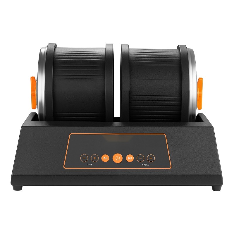 Kivihiojasetti 8 paunan kapasiteetilla tuplarummuilla 1–4 nopeusasetuksella 35 desibelin melutaso