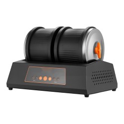 Kivihiojasetti 8 paunan kapasiteetilla tuplarummuilla 1–4 nopeusasetuksella 35 desibelin melutaso