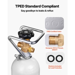 CO2-säiliö seosteräksinen 2 kg harmaa suihkupinnoite DIN477-venttiili TUV-hyväksytty