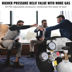 CO2-paineensäädin kaksoismittareilla 0–60 PSI takaiskuventtiilillä CGA320 8 mm kotipanimo