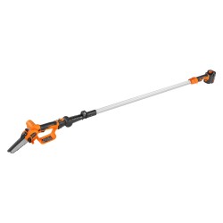 Akkukäyttöinen teleskooppivarsi oksasaha ja miniketjusaha 20V 2Ah 12 7 cm 243 8 cm ulottuvuus