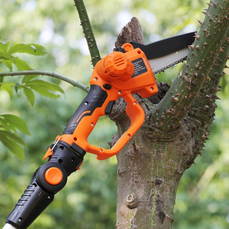 Akkukäyttöinen teleskooppivarsi oksasaha ja miniketjusaha 20V 2Ah 12,7 cm 243,8 cm ulottuvuus