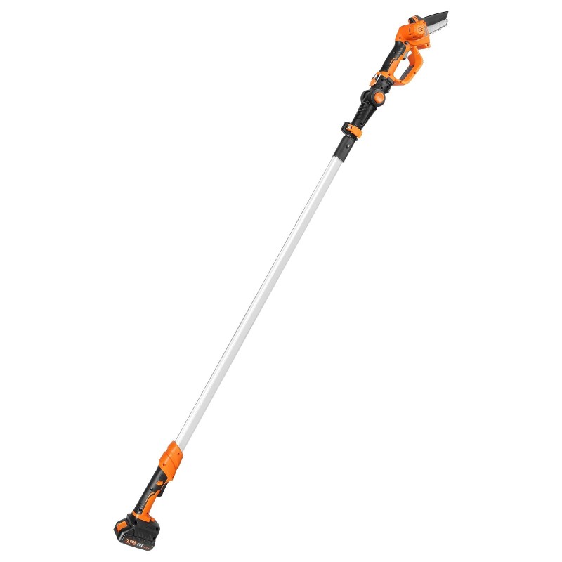 Akkukäyttöinen teleskooppivarsi oksasaha ja miniketjusaha 20V 2Ah 12,7 cm 243,8 cm ulottuvuus