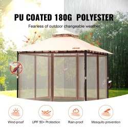 Pihakatos 10x10 jalkaa 6–8 henkilölle PU-pinnoitettu 180 g polyesteri metallirunko hyttysverkot